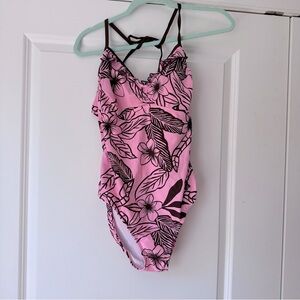NWT Hapari One-piece Swimsuit / Bathing Suit, Pink and Brown